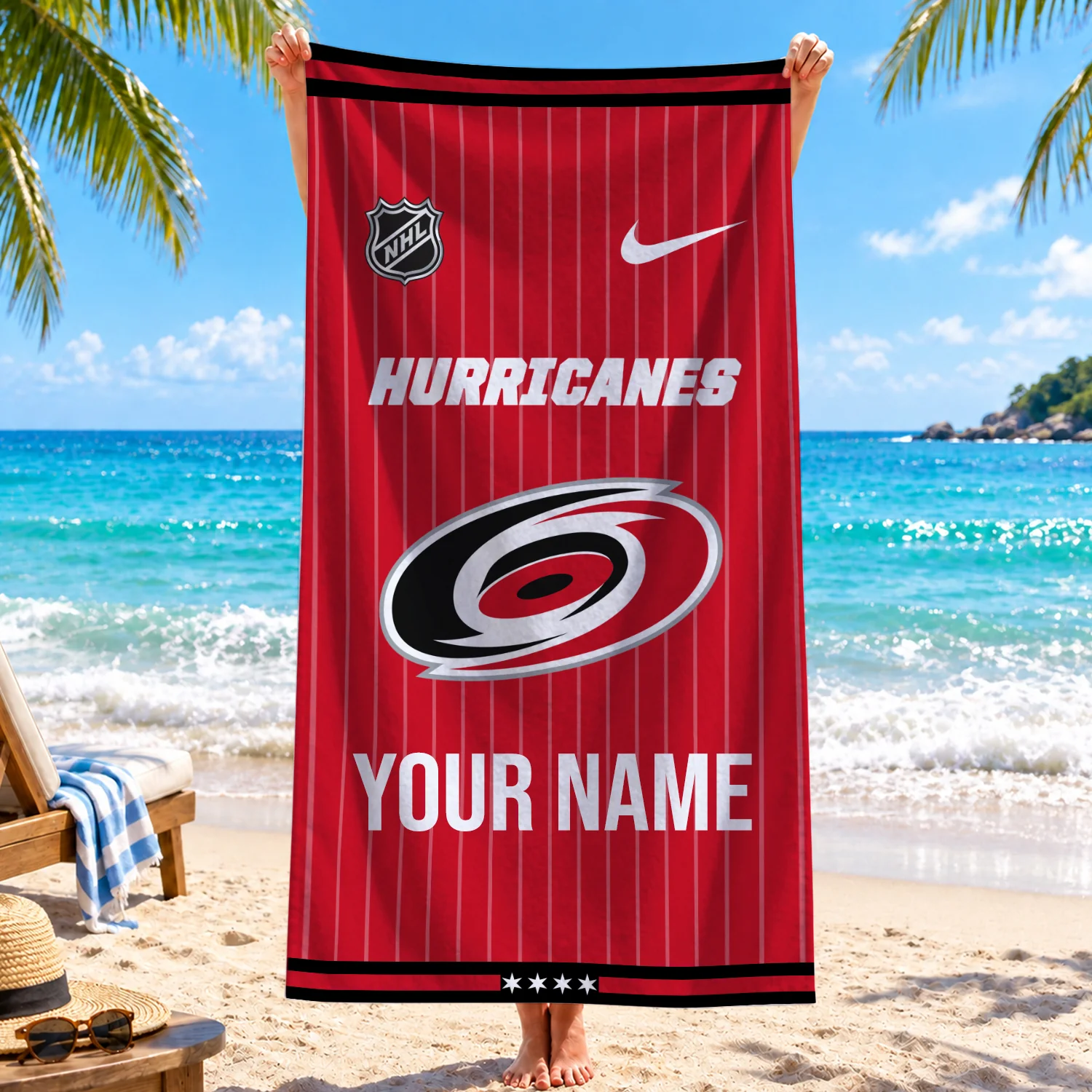 Limited Edition – Customized NHL Carolina Hurricanes Beach Towel