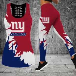 Limited Edition – Customized NFL New York Giants Hollow Tank Top & Leggings Set