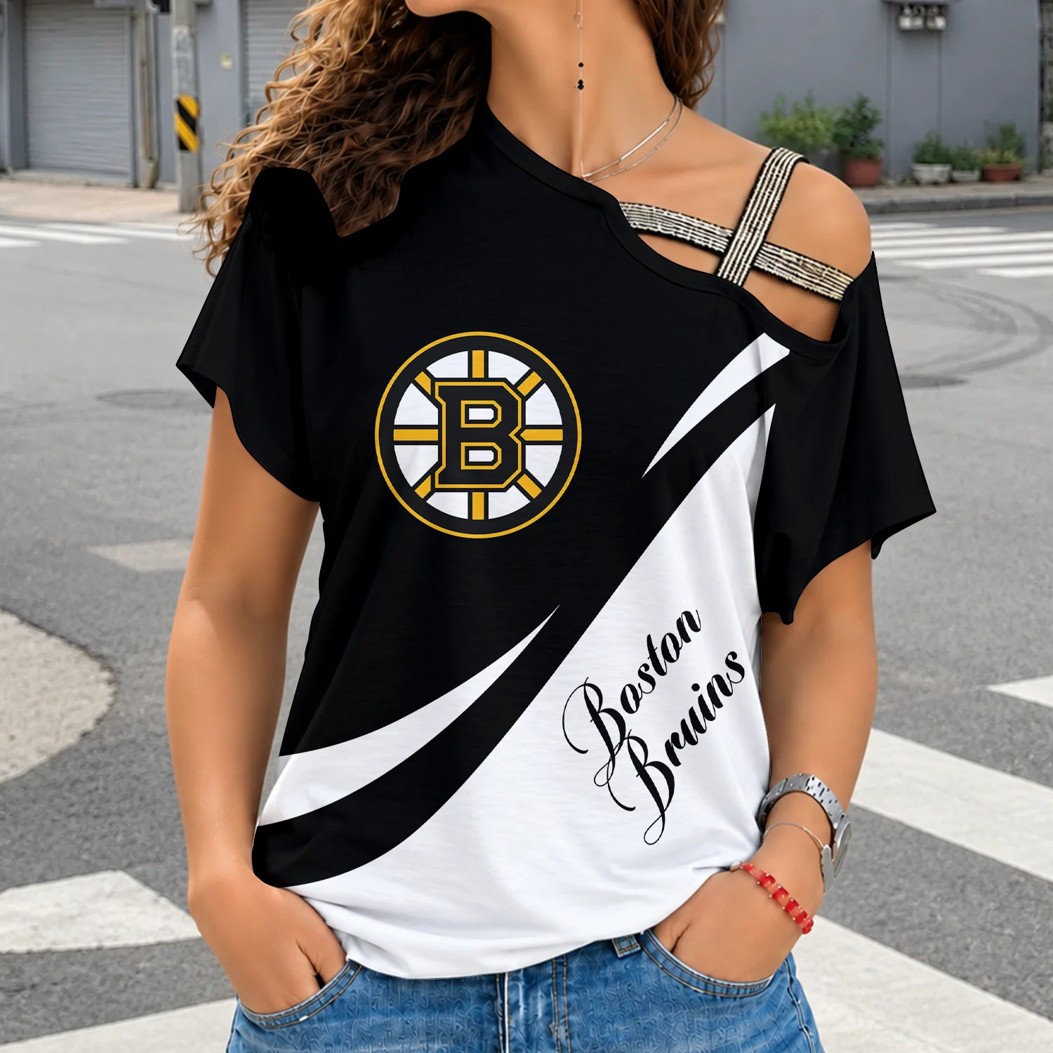 Limited Edition – Customized NHL Boston Bruins Shoulder Shirt