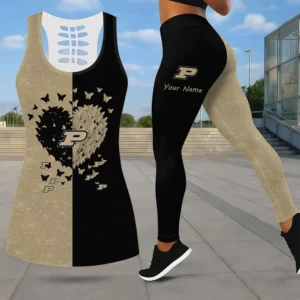 Limited Edition – Customized NCAA Purdue Boilermakers Leggings & Hollow Tank Top Set