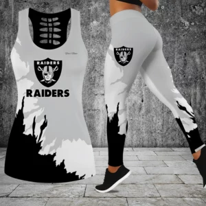 Limited Edition – Customized NFL Las Vegas Raiders Hollow Tank Top & Leggings Set
