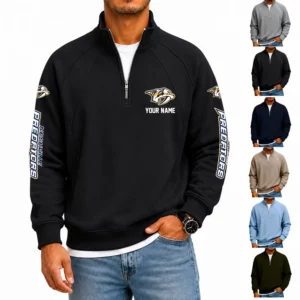 Limited Edition – Customized NHL Nashville Predators Men’s Quarter Zip Pullover