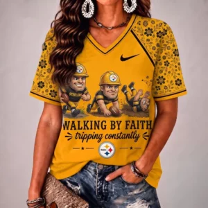 Limited Edition – Customized NFL Pittsburgh Steelers V-Neck Female Shirt