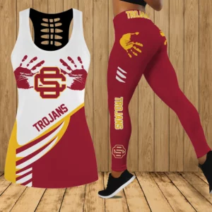Limited Edition – Customized NCAA Usc Trojans Hollow Tank Top & Leggings Set
