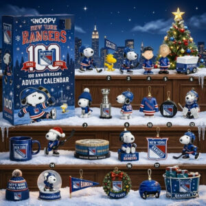 Snoopy New York Rangers 100th Anniversary Advent Calendar Christmas Countdown Sports Gift