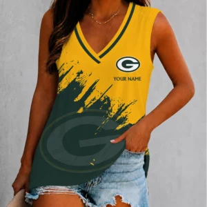 Limited Edition – Customized NFL Green Bay Packers Women’s V-Neck Tank Top