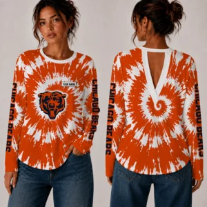 Limited Edition – Customized NFL Chicago Bears Women’s Back V-Cut Long-Sleeve Shirt