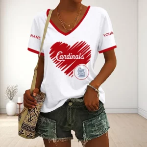 Limited Edition – Customized MLB St. Louis Cardinals V-Neck Female Shirt