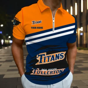 Limited Edition – Customized NCAA Cal State Fullerton Titans Zip Polo Shirt