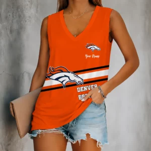 Limited Edition – Customized NFL Denver Broncos Women’s V-Neck Tank Top