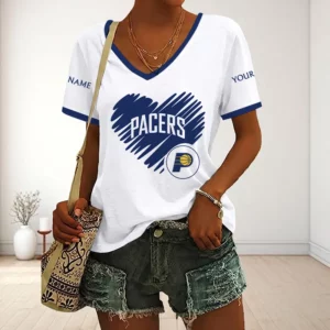 Limited Edition – Customized NBA Indiana Pacers V-Neck Female Shirt