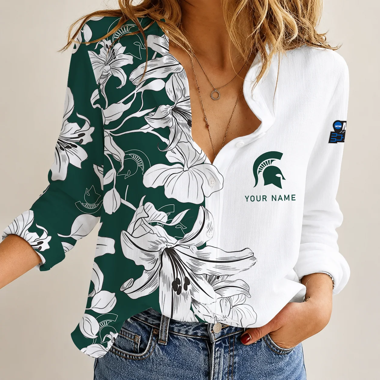 Limited Edition – Customized NCAA Michigan State Spartans Strappy Women Casual Shirt