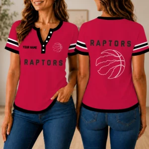 Limited Edition – Customized NBA Toronto Raptors Women’s Short Sleeve Henley T-Shirt