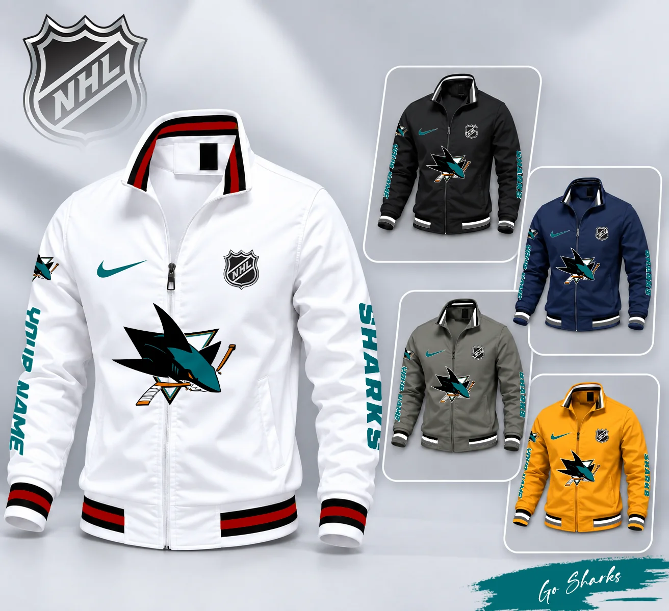 Limited Edition – Customized NHL San Jose Sharks Multicolor Men’s Casual Jacket