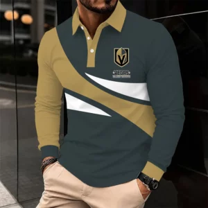 Limited Edition – Customized NHL Vegas Golden Knights Men Long Sleeve Polo Shirt