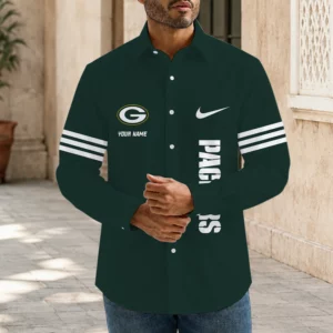 Limited Edition – Customized NFL Green Bay Packers Men’s Long Sleeve Button-Up Shirt