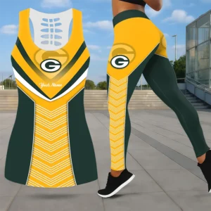 Limited Edition – Customized NFL Green Bay Packers Leggings & Hollow Tank Top Set