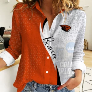 Limited Edition – Customized NCAA Oregon State Beavers Women Casual Shirt For Fan