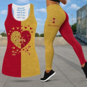Limited Edition – Customized NCAA Iowa State Cyclones Leggings & Hollow Tank Top Set