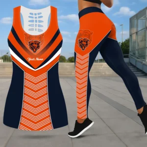 Limited Edition – Customized NFL Chicago Bears Leggings & Hollow Tank Top Set