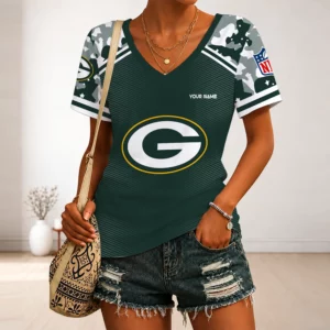 Limited Edition – Customized NFL Green Bay Packers V-Neck Female Shirt