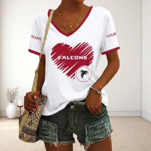 Limited Edition – Customized NFL Atlanta Falcons V-Neck Female Shirt