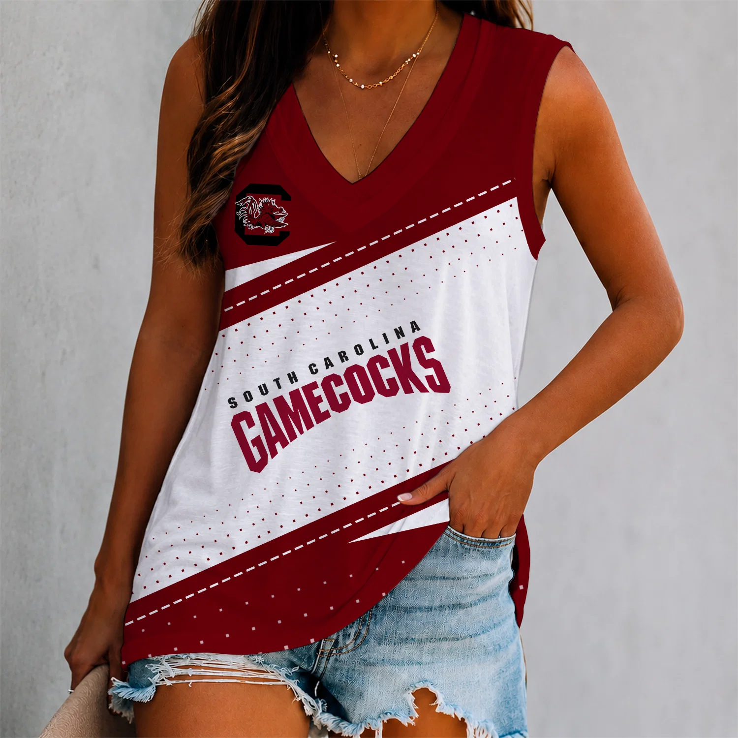 Limited Edition – Customized NCAA South Carolina Gamecocks Women’s V-Neck Tank Top
