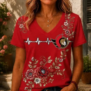 Limited Edition – Customized NHL Ottawa Senators V-Neck Female Shirt