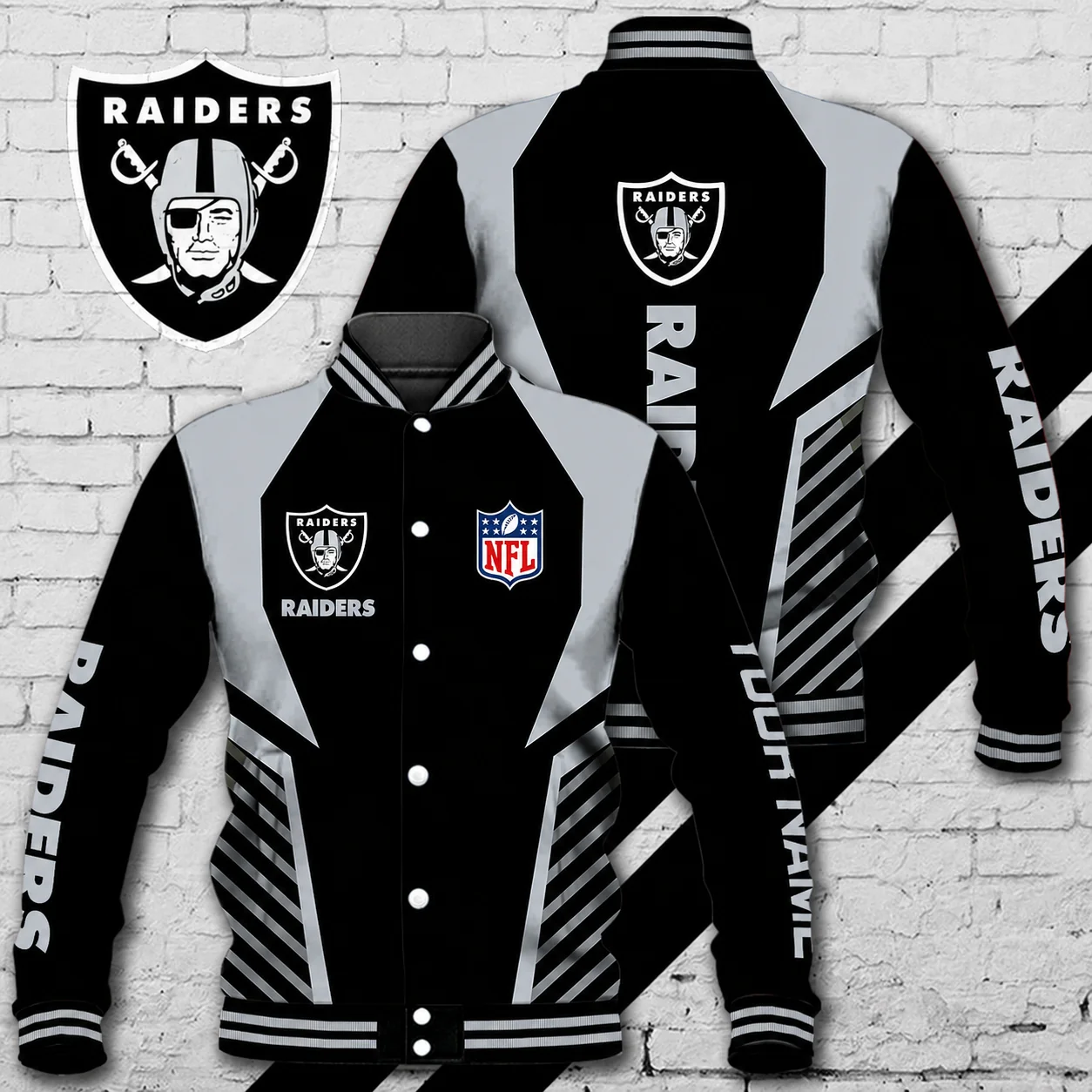 Limited Edition – Customized NFL Las Vegas Raiders Satin Varsity & Baseball Jacket