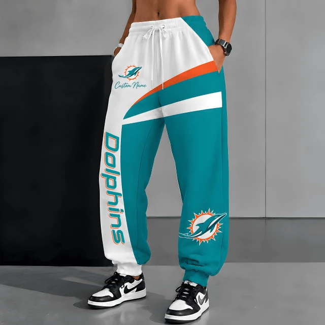 Limited Edition – Customized NFL Miami Dolphins Sweatpants - Image 2