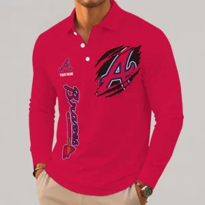 Limited Edition – Customized MLB Atlanta Braves Men’s Long Sleeve Polo