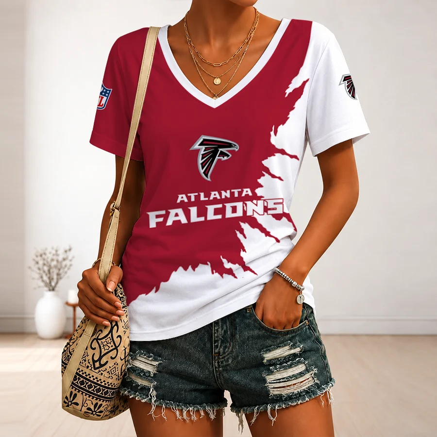 Limited Edition – Customized NFL Atlanta Falcons V-Neck Female Shirt