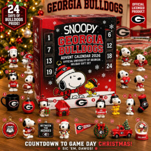 Snoopy x Georgia Bulldogs Christmas Advent Calendar 2026 24 Days Of Bulldogs Xmas Calendar