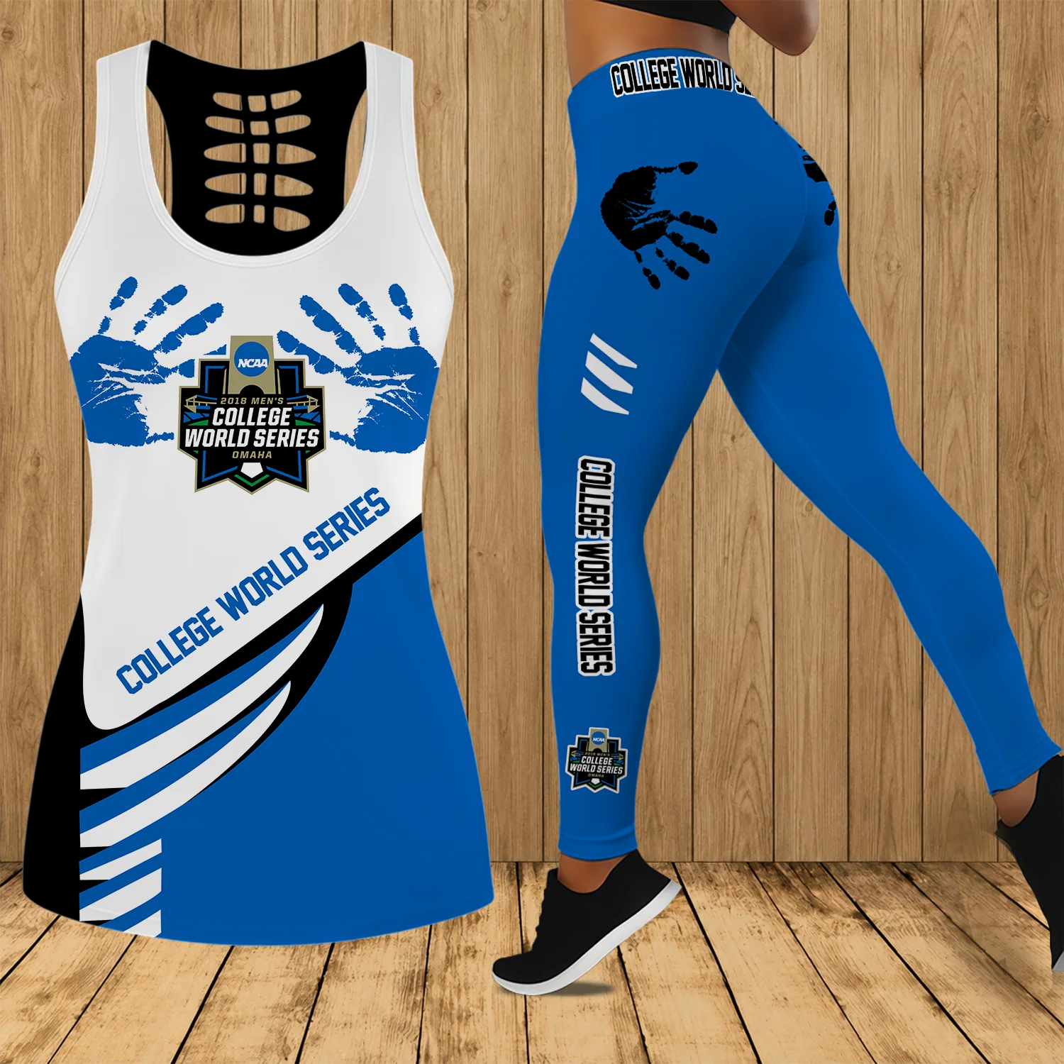Limited Edition – Customized NCAA College World Series Hollow Tank Top & Leggings Set