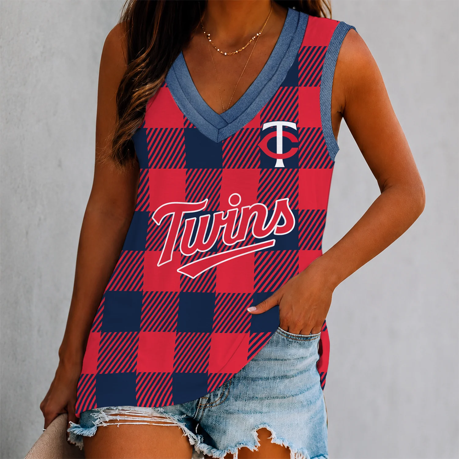 Limited Edition – Customized MLB Minnesota Twins Women’s V-Neck Tank Top