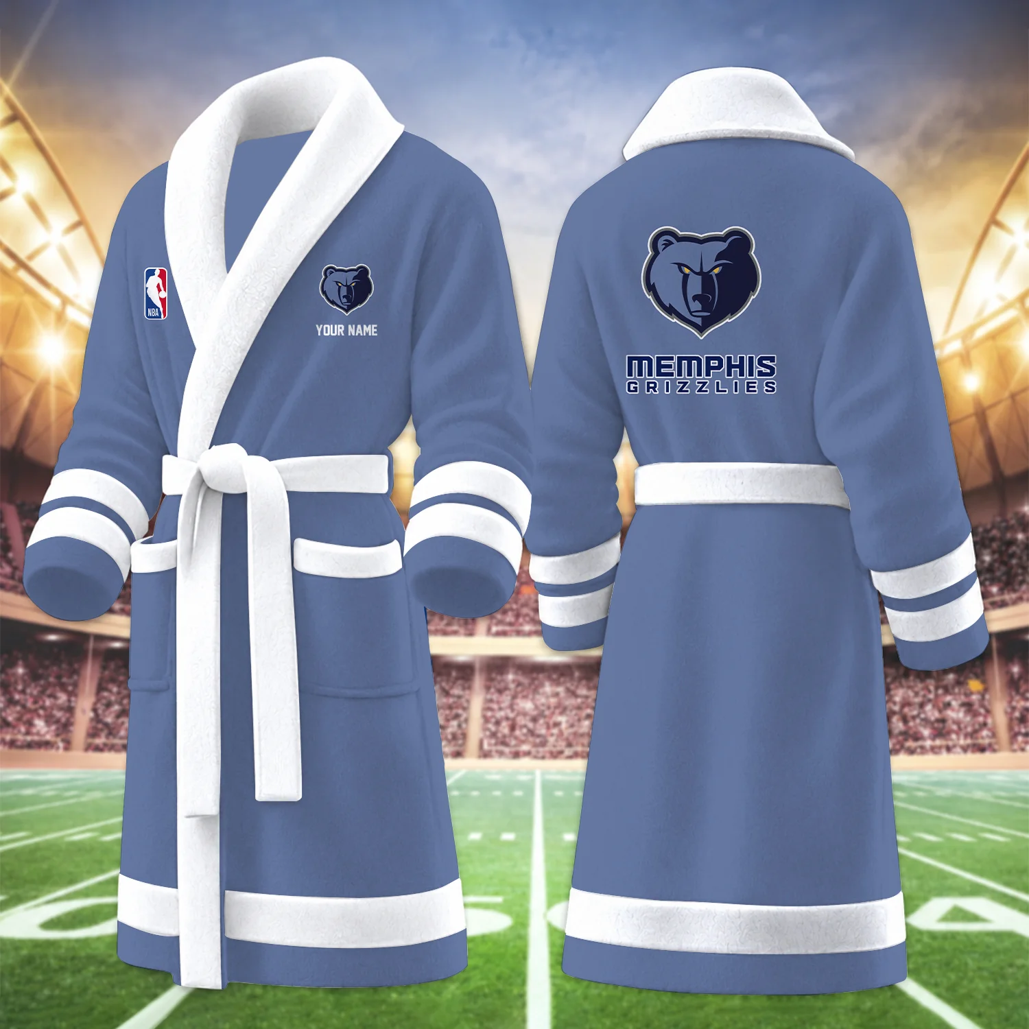 Limited Edition – Customized NBA Memphis Grizzlies Multicolor Fleece Bathrobe