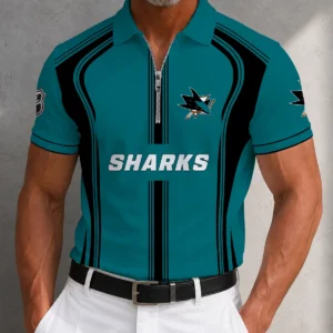 Limited Edition – Customized NHL San Jose Sharks Zipper Polo Shirt