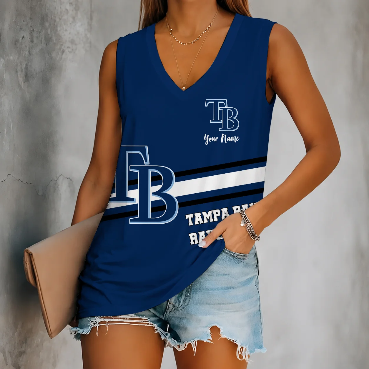 Limited Edition – Customized MLB Tampa Bay Rays Women’s V-Neck Tank Top