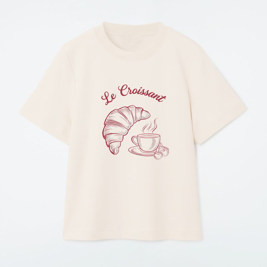 Coffee Croissant French Retro Graphic Vintage Aesthetic T-Shirt