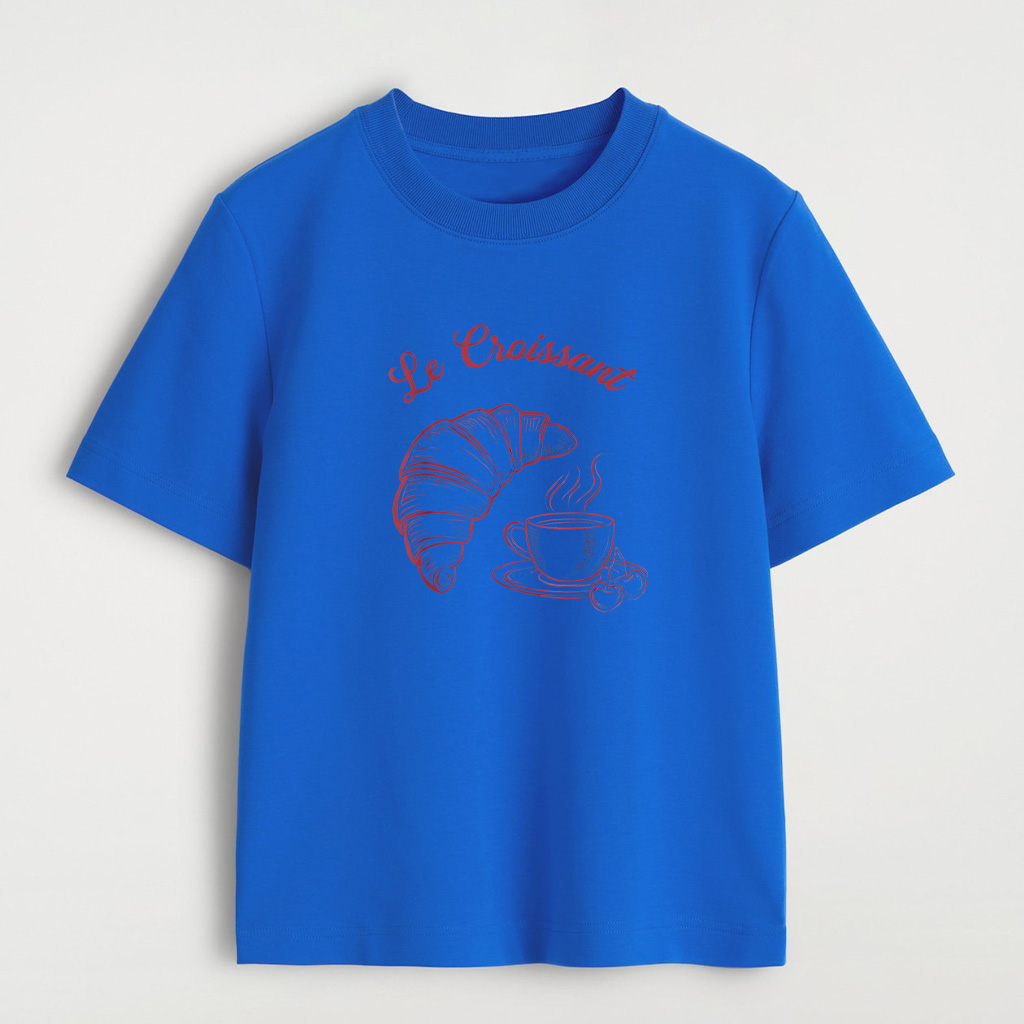Coffee Croissant French Retro Graphic Vintage Aesthetic T-Shirt - Image 5