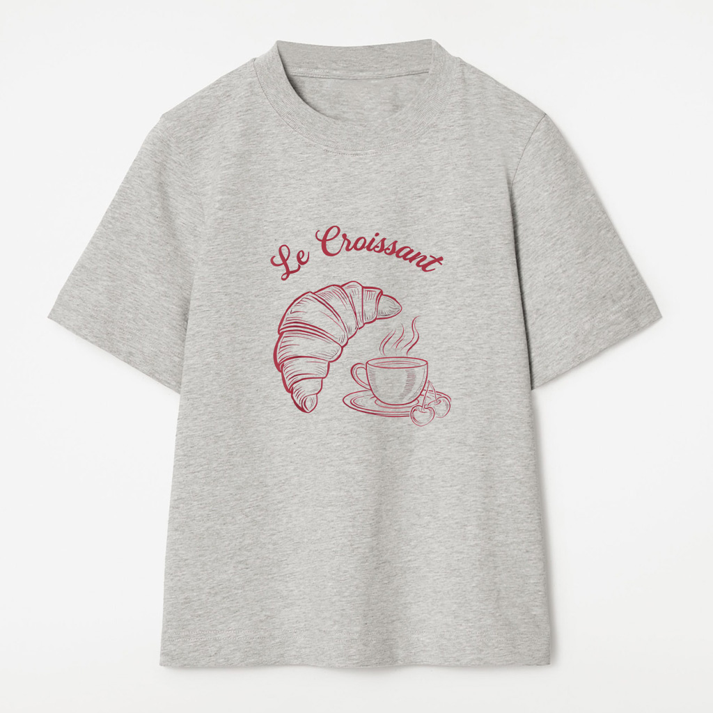 Coffee Croissant French Retro Graphic Vintage Aesthetic T-Shirt - Image 6