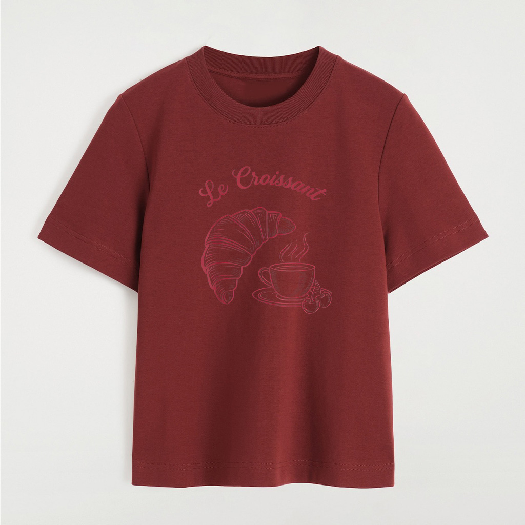 Coffee Croissant French Retro Graphic Vintage Aesthetic T-Shirt - Image 8