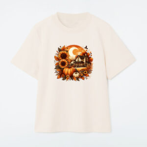 Cottagecore Vintage Moon Floral Pumpkin Fall Leaves T-Shirt