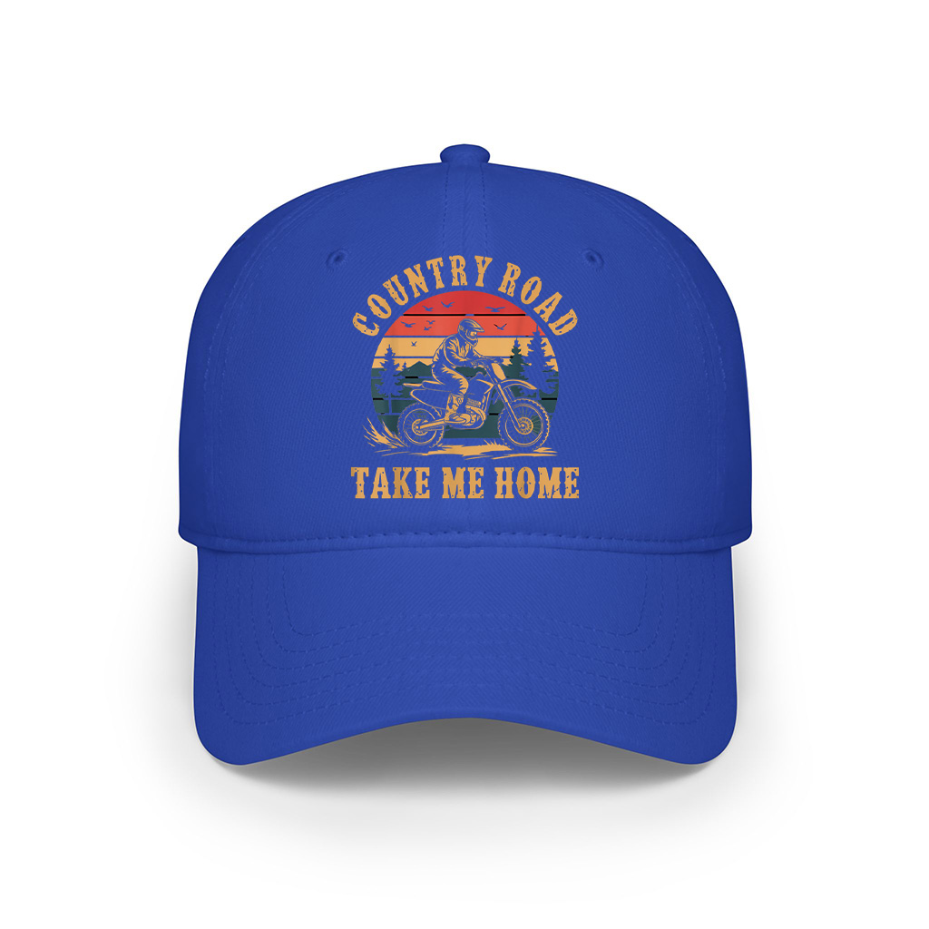 Country Road Take Me Home Dirt Bike Vintage Motocross Rider Cap