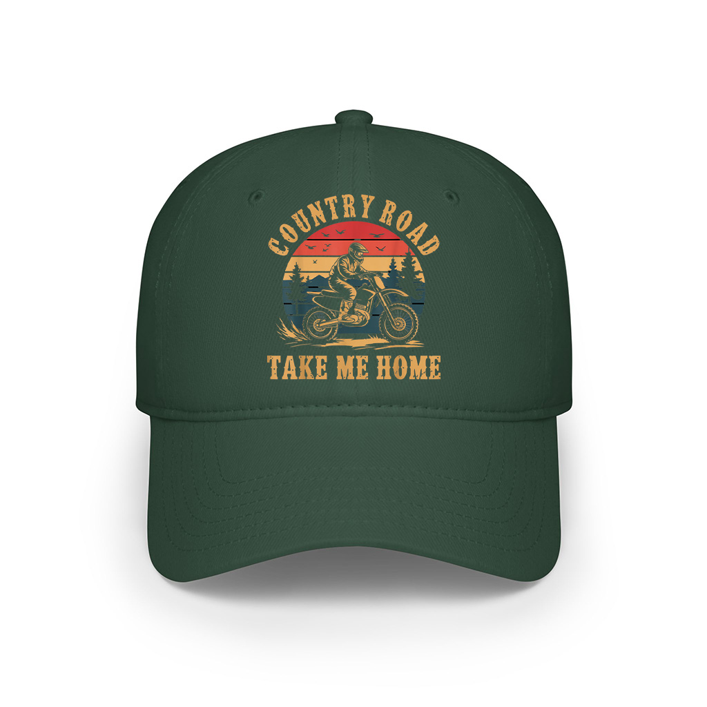 Country Road Take Me Home Dirt Bike Vintage Motocross Rider Cap - Image 3