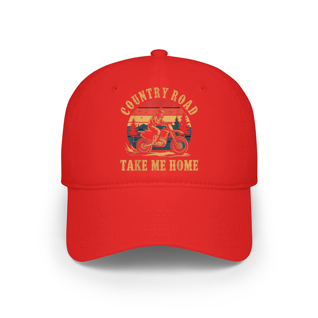 Country Road Take Me Home Dirt Bike Vintage Motocross Rider Cap - Image 4