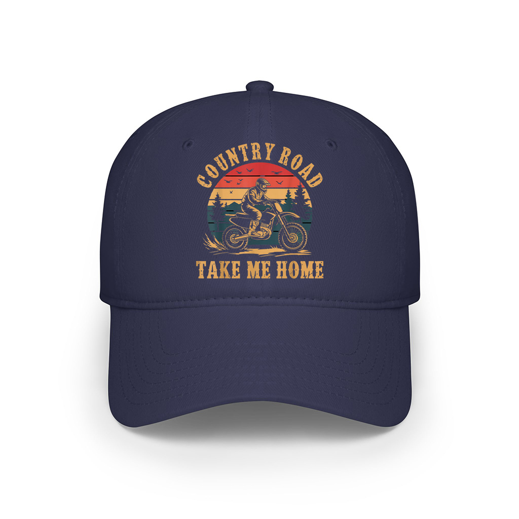 Country Road Take Me Home Dirt Bike Vintage Motocross Rider Cap - Image 5