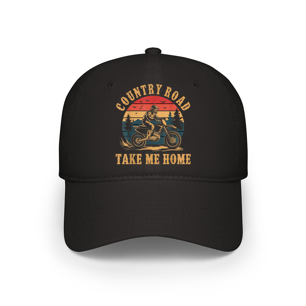 Country Road Take Me Home Dirt Bike Vintage Motocross Rider Cap - Image 6