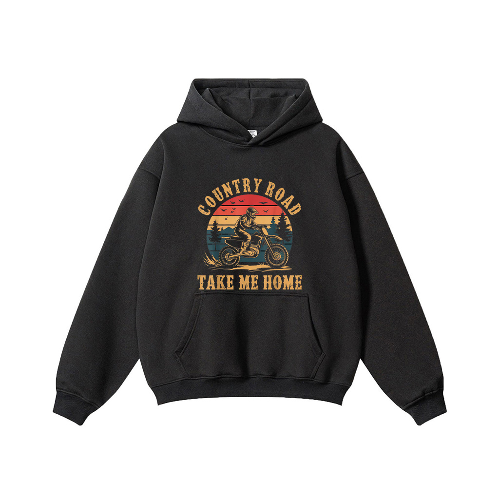 Country Road Take Me Home Dirt Bike Vintage Motocross Rider Hoodie - Image 3