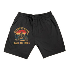 Country Road Take Me Home Dirt Bike Vintage Motocross Rider Shorts